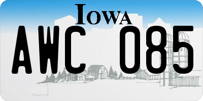 IA license plate AWC085