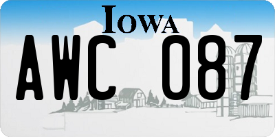IA license plate AWC087