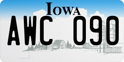 IA license plate AWC090