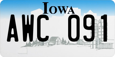 IA license plate AWC091