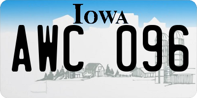 IA license plate AWC096