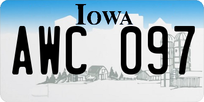 IA license plate AWC097