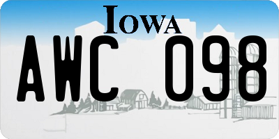 IA license plate AWC098