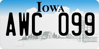 IA license plate AWC099