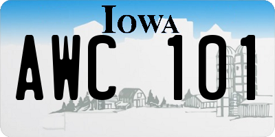 IA license plate AWC101