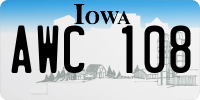 IA license plate AWC108