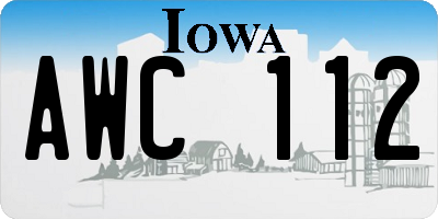 IA license plate AWC112