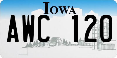IA license plate AWC120