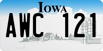 IA license plate AWC121