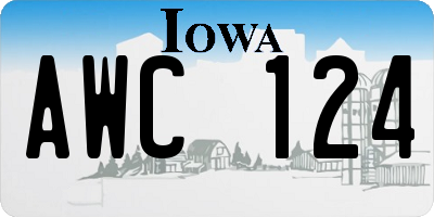 IA license plate AWC124