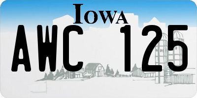 IA license plate AWC125