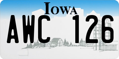 IA license plate AWC126
