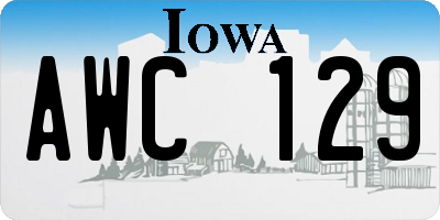 IA license plate AWC129