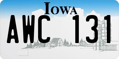 IA license plate AWC131