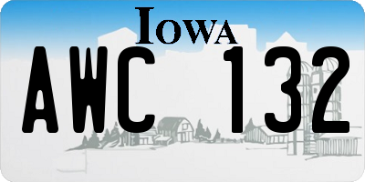 IA license plate AWC132