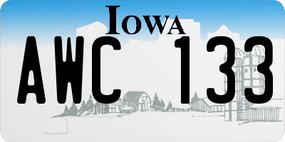 IA license plate AWC133