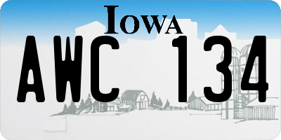 IA license plate AWC134