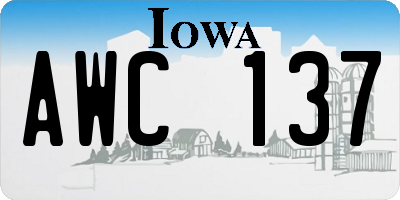 IA license plate AWC137