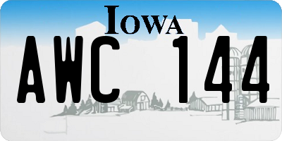 IA license plate AWC144