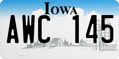 IA license plate AWC145