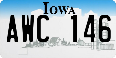 IA license plate AWC146