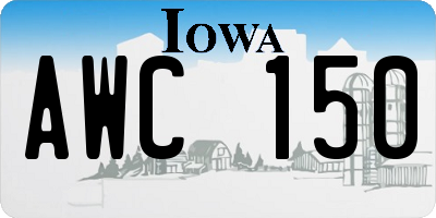 IA license plate AWC150