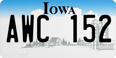 IA license plate AWC152