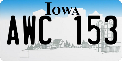 IA license plate AWC153