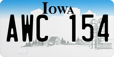 IA license plate AWC154
