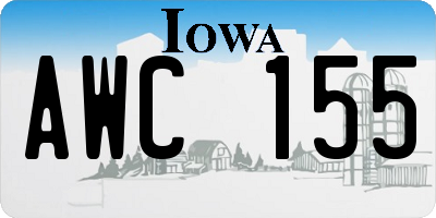IA license plate AWC155