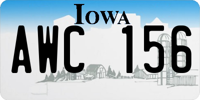 IA license plate AWC156