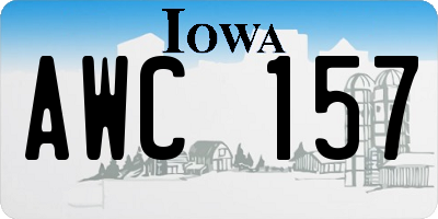IA license plate AWC157