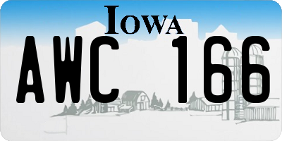 IA license plate AWC166