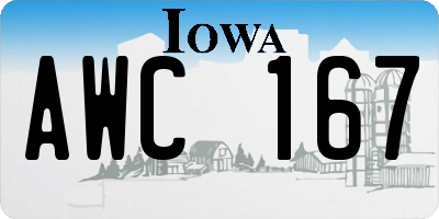 IA license plate AWC167