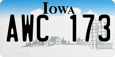 IA license plate AWC173