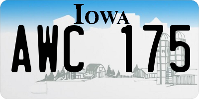 IA license plate AWC175
