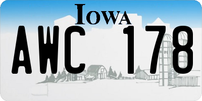 IA license plate AWC178