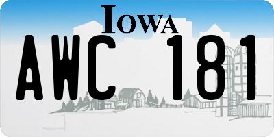IA license plate AWC181