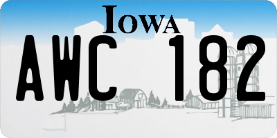 IA license plate AWC182