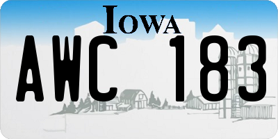 IA license plate AWC183