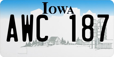 IA license plate AWC187