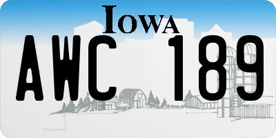 IA license plate AWC189