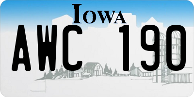 IA license plate AWC190