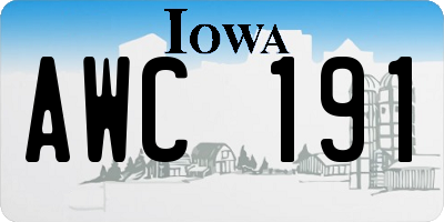 IA license plate AWC191