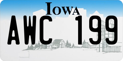 IA license plate AWC199