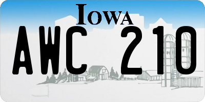 IA license plate AWC210
