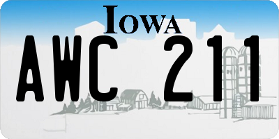 IA license plate AWC211