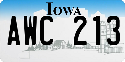 IA license plate AWC213