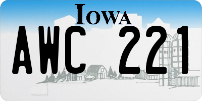 IA license plate AWC221