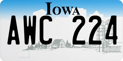 IA license plate AWC224
